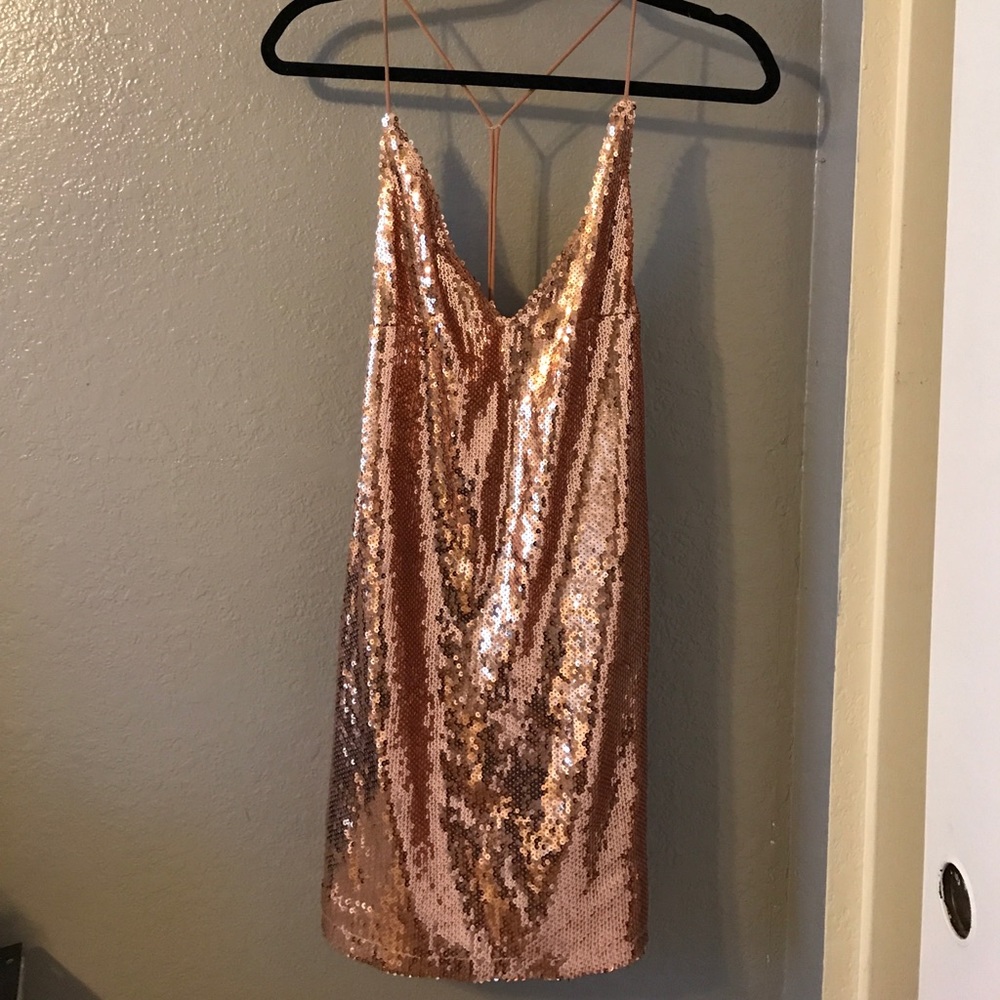 - Short mini sequence dress